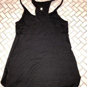 Lululemon black and silver striped tank top!